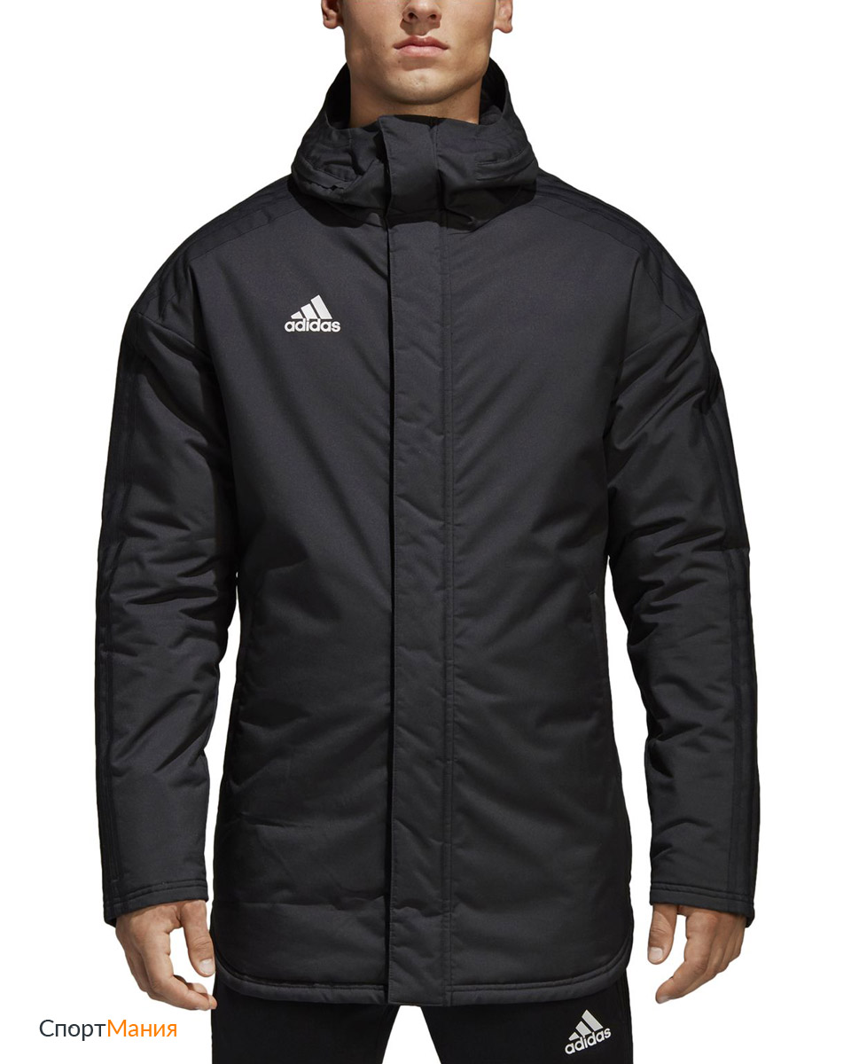 BQ6594 Куртка утепленная Adidas Jacket 18 Stadium Parka черный мужчины цвет  черный